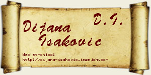 Dijana Isaković vizit kartica